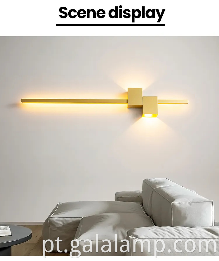 Lâmpada de parede de tira minimalista, lâmpada de parede de fundo, lâmpada de corredor nórdico